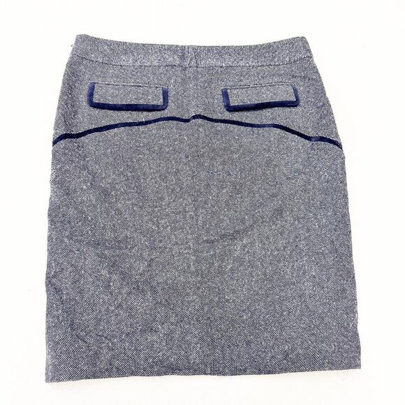 Club Monaco Wool Straight Leg Tweed Patterned Navy/Dark Blue Skirt Size 10 - Picture 1 of 7